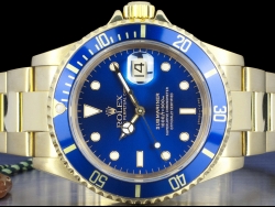 Ролекс (Rolex) Submariner Date Gold Oyster Bracelet Blue Dial 16618